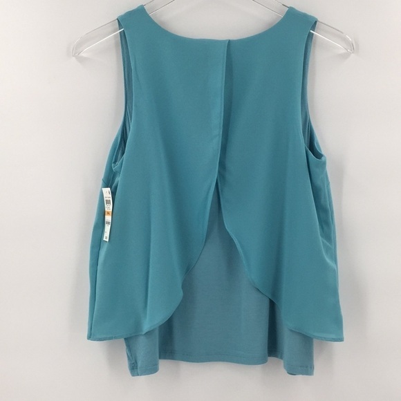 Nwt Bar III Split Back Layered Tank Top Blue Sm - Picture 2 of 8